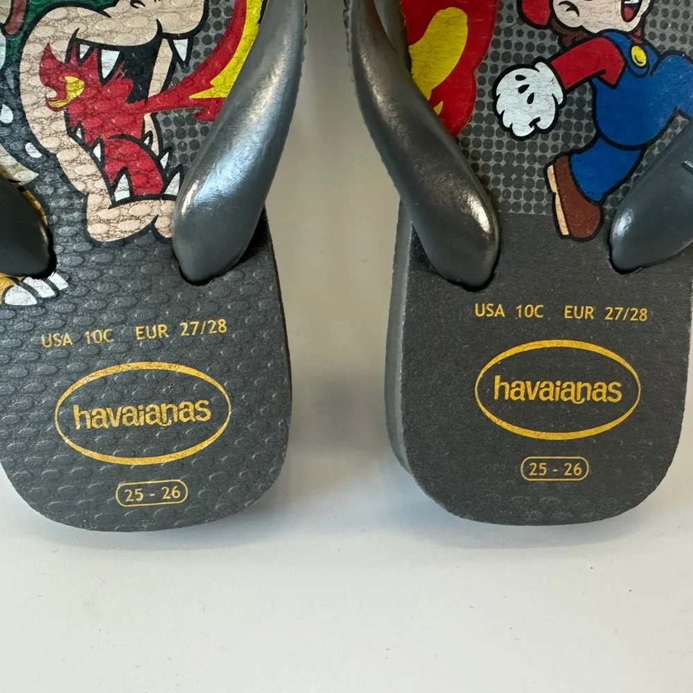 Havaianas Kids Toddler 10C Nintendo Mario Bowser‎ Flip Flops